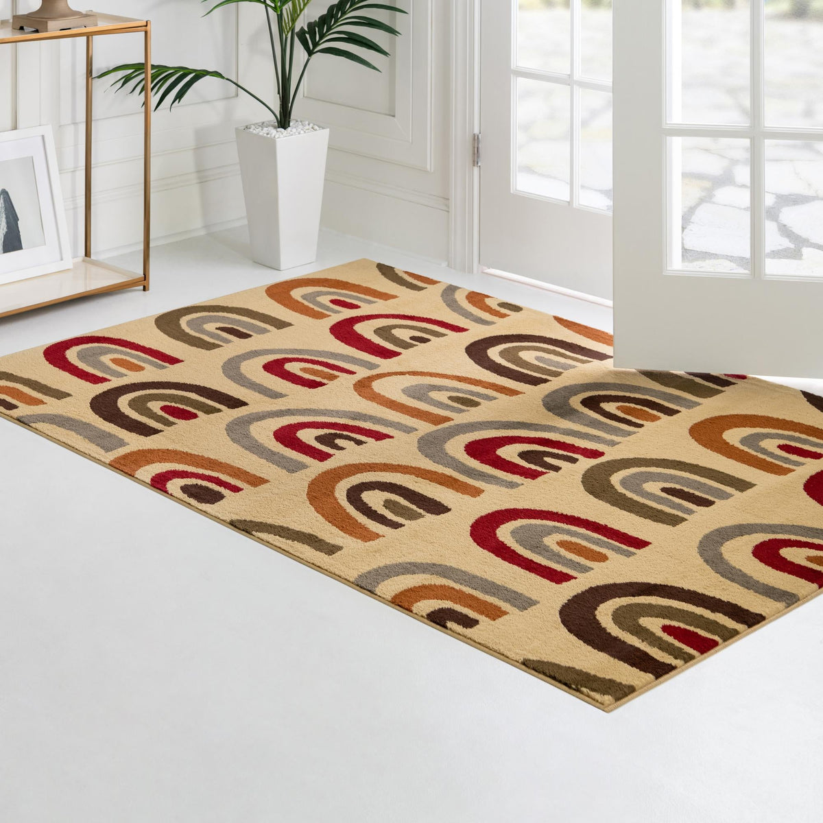 Bistro Lounge Collection Area Rug -  Breve Rectangle Cream  lifestyle 16
