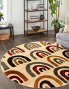 Bistro Lounge Collection Area Rug -  Breve Round Cream  lifestyle 22