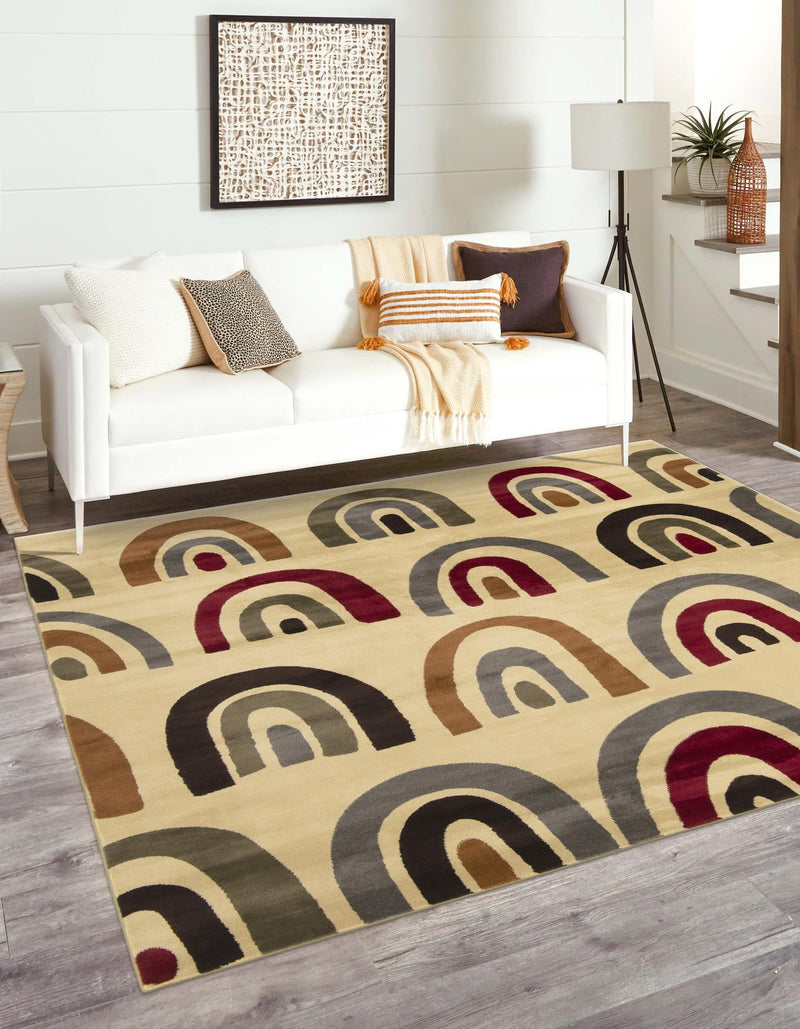 Bistro Lounge Collection Area Rug -  Breve Square Cream  lifestyle 23