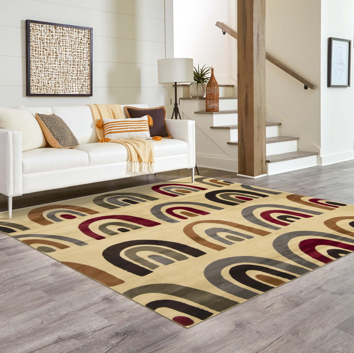 Bistro Lounge Collection Area Rug -  Breve Square Cream  lifestyle 94