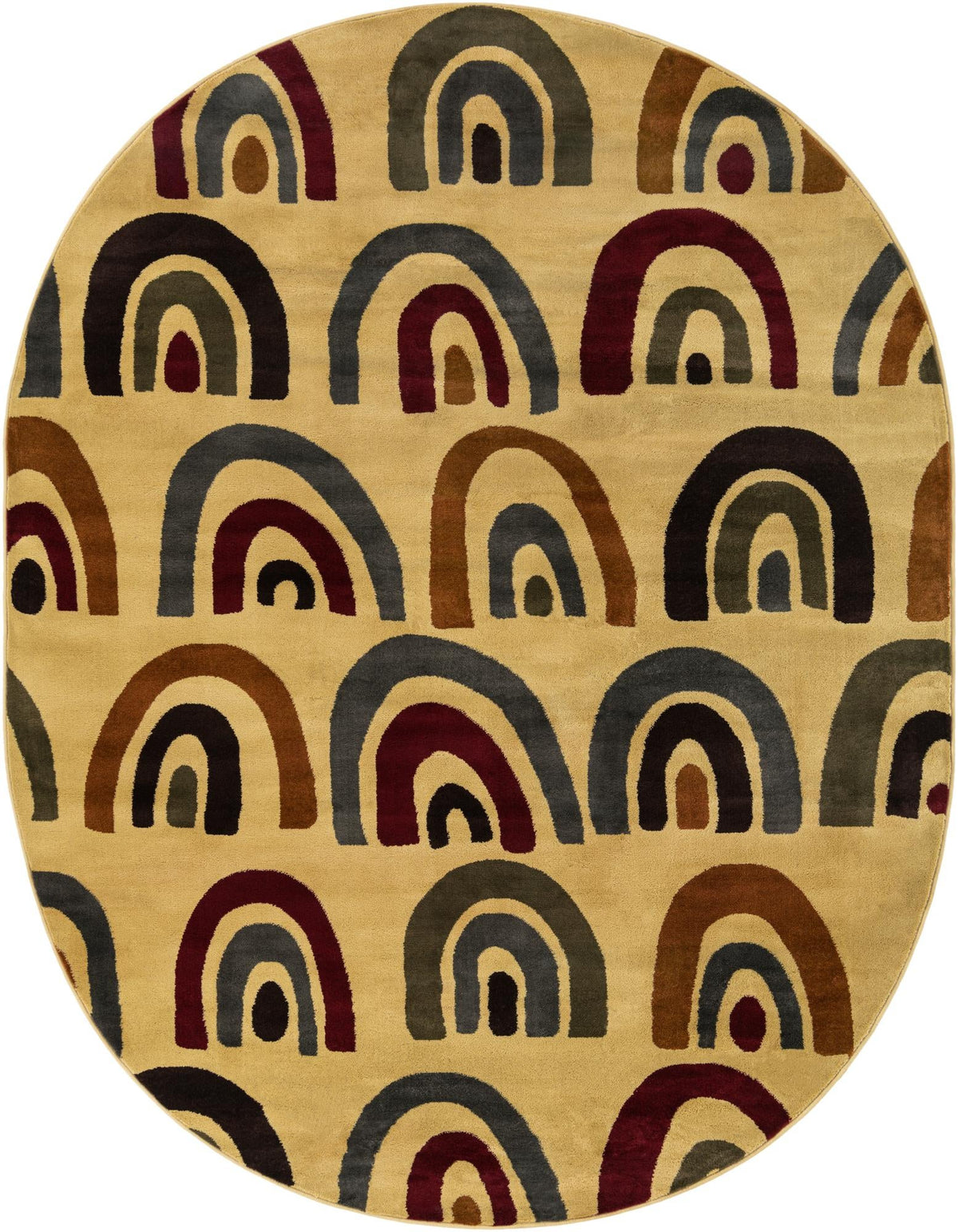 Bistro Lounge Collection Area Rug -  Breve Oval Cream  lifestyle 20