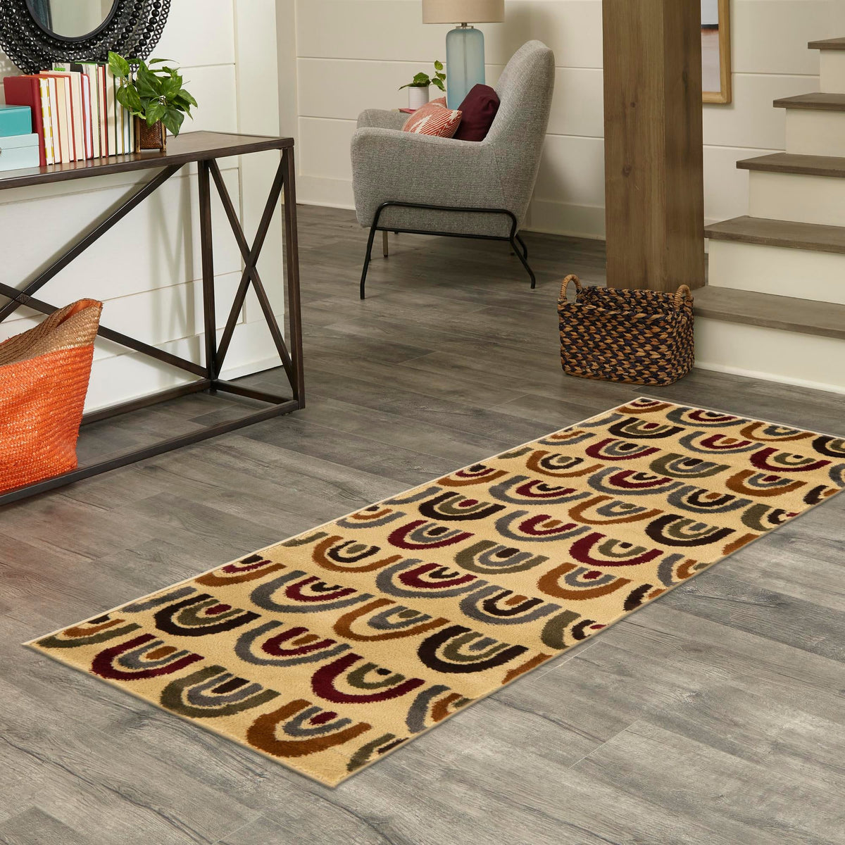 Bistro Lounge Collection Area Rug -  Breve Runner Cream  lifestyle 97