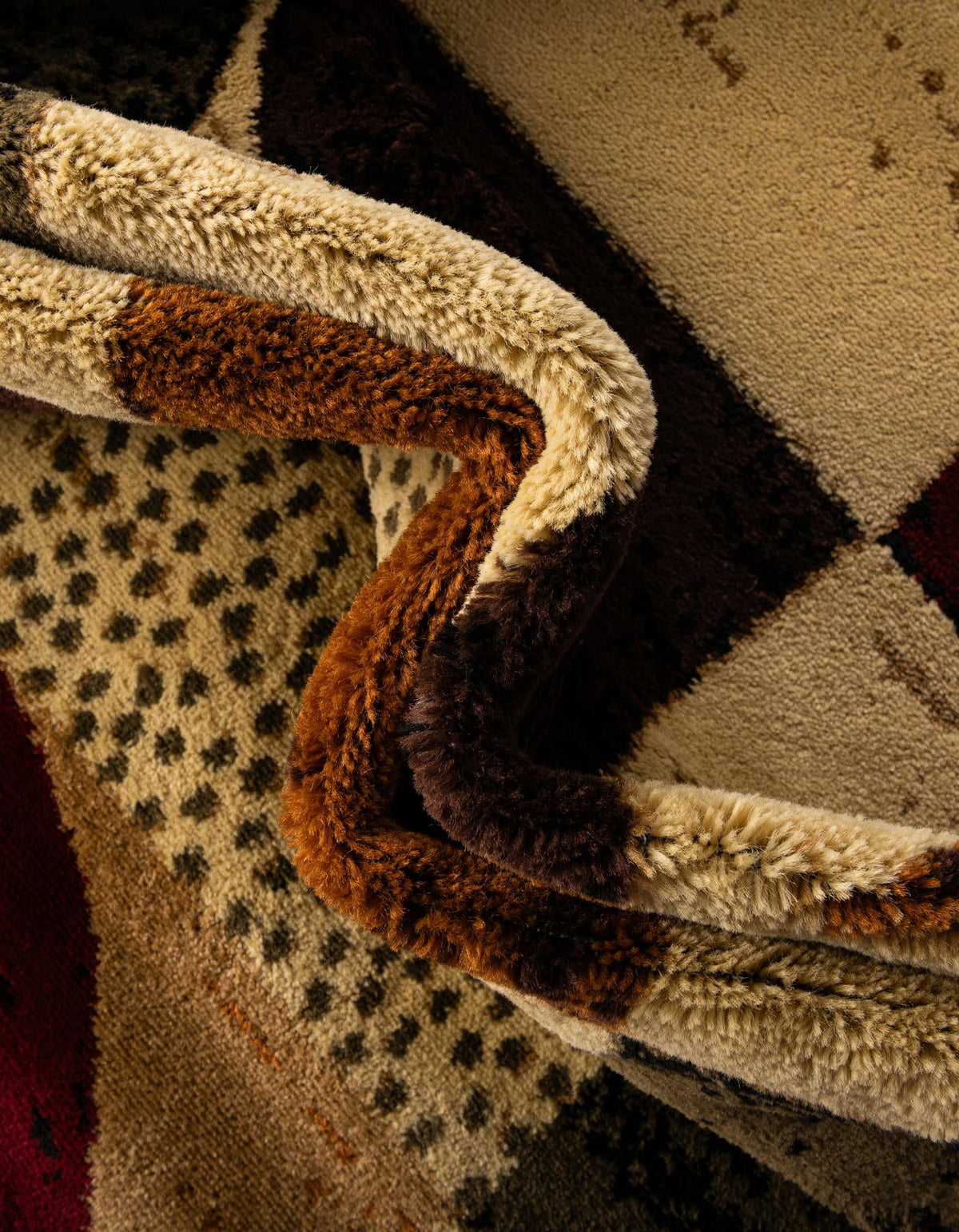Bistro Lounge Collection Area Rug -  Mocha Rectangle Multi  lifestyle 9
