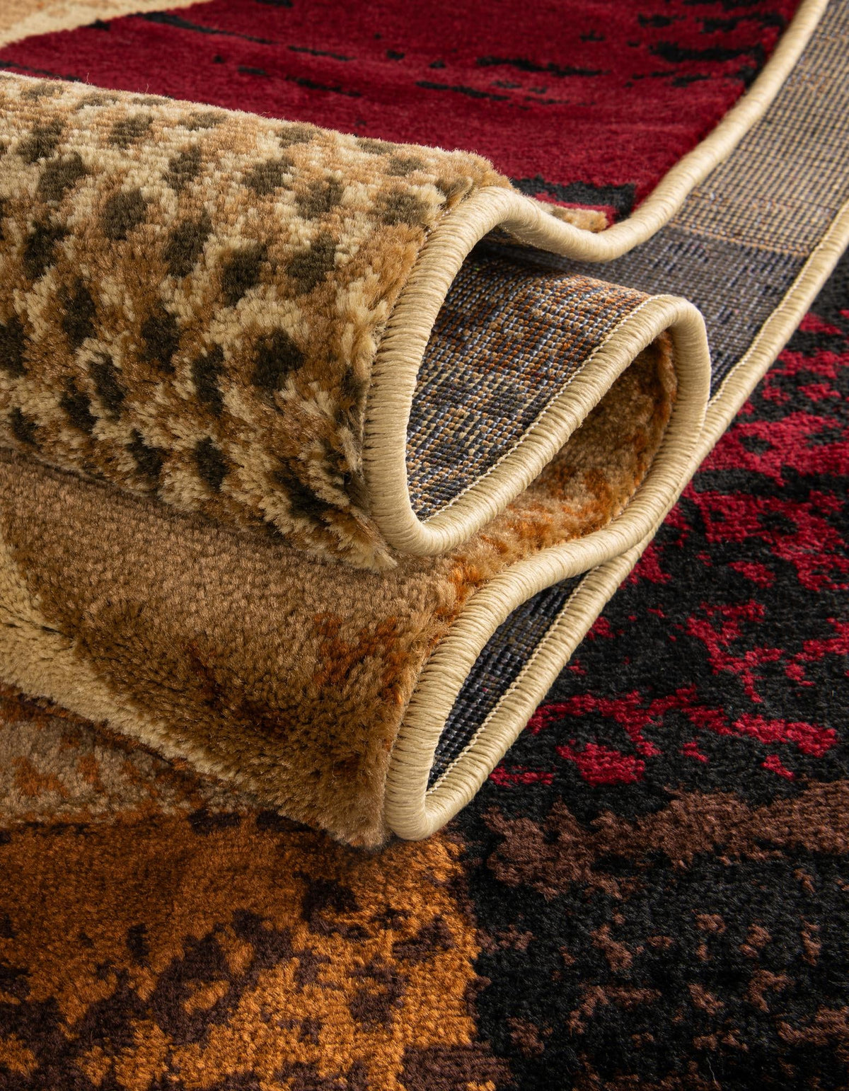Bistro Lounge Collection Area Rug -  Mocha Rectangle Multi  lifestyle 14