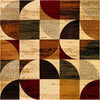 Bistro Lounge Collection Area Rug -  Mocha Square Multi  lifestyle 21
