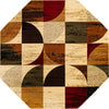 Bistro Lounge Collection Area Rug -  Mocha Octagon Multi  lifestyle 22
