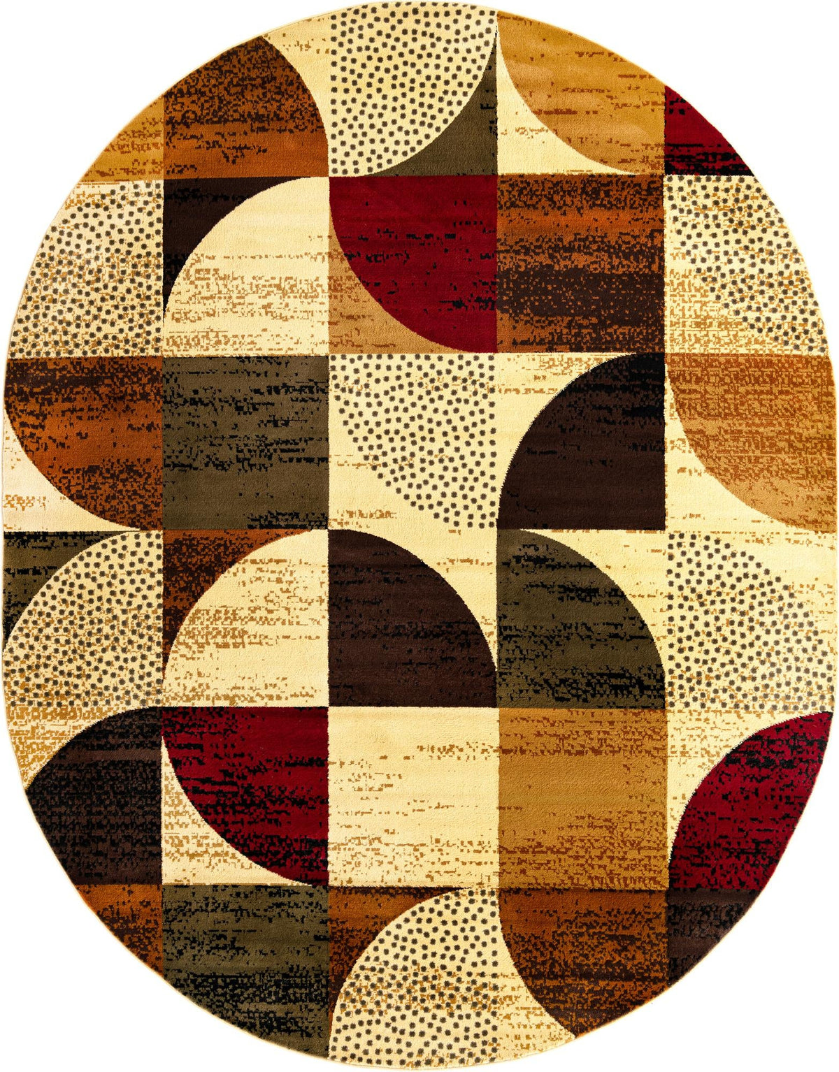 Bistro Lounge Collection Area Rug -  Mocha Oval Multi  lifestyle 23
