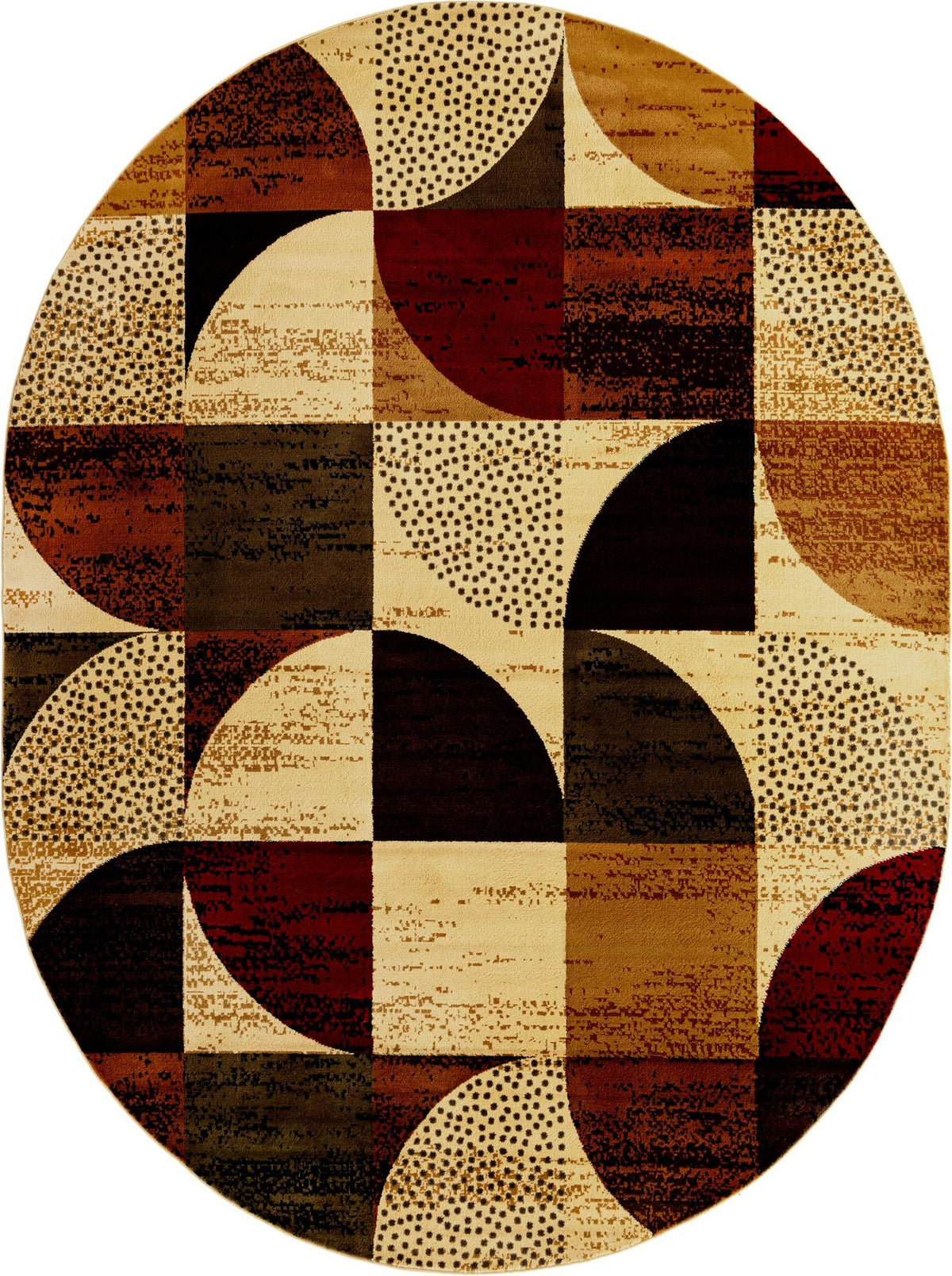 Bistro Lounge Collection Area Rug -  Mocha Oval Multi  lifestyle 21