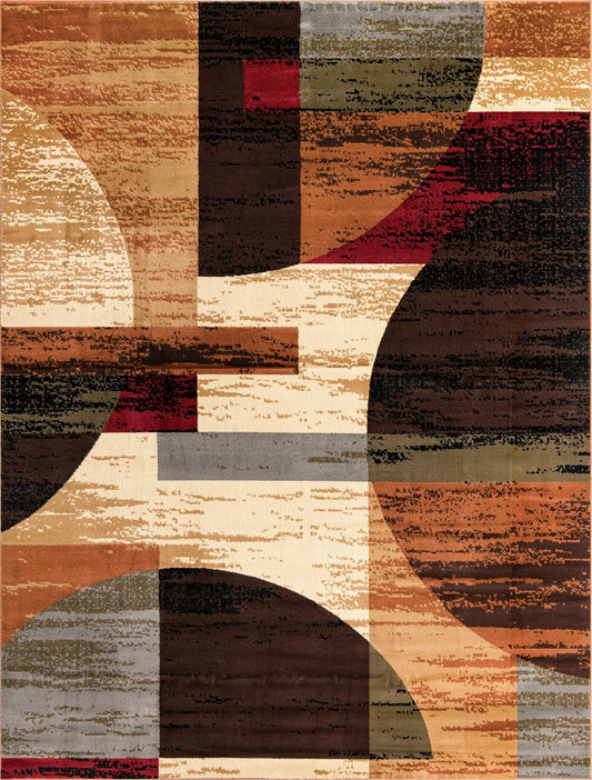 Bistro Lounge Collection Area Rug -  Latte Rectangle Multi Main