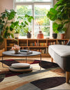 Bistro Lounge Collection Area Rug -  Latte Round Multi  lifestyle 44