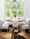 Bistro Lounge Collection Area Rug -  Latte Octagon Multi  lifestyle 45