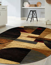 Bistro Lounge Collection Area Rug -  Latte Oval Multi  lifestyle 29