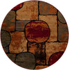 Bistro Lounge Collection Area Rug -  Cappuccino Round Multi  lifestyle 50