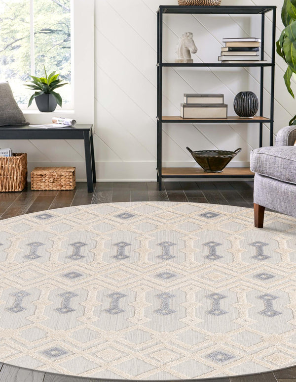 Sierra Sands Collection Area Rug -  Mesa Round Sandy Beige  lifestyle 48