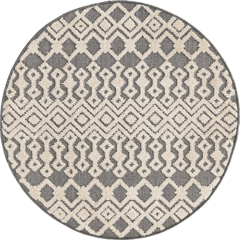 Sierra Sands Collection Area Rug -  Mesa Round Charcoal Gray  lifestyle 36