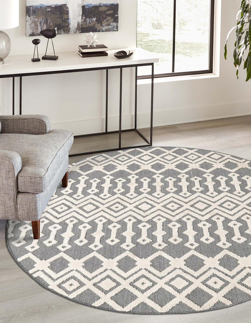 Sierra Sands Collection Area Rug -  Mesa Round Charcoal  lifestyle 54