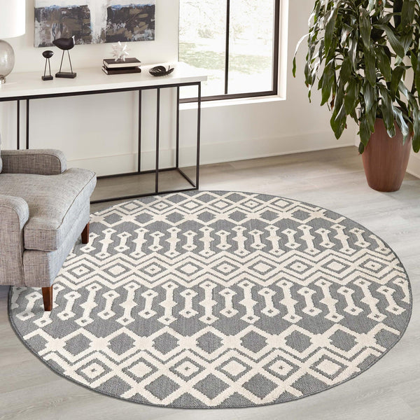 Sierra Sands Collection Area Rug -  Mesa Round Charcoal  lifestyle 112