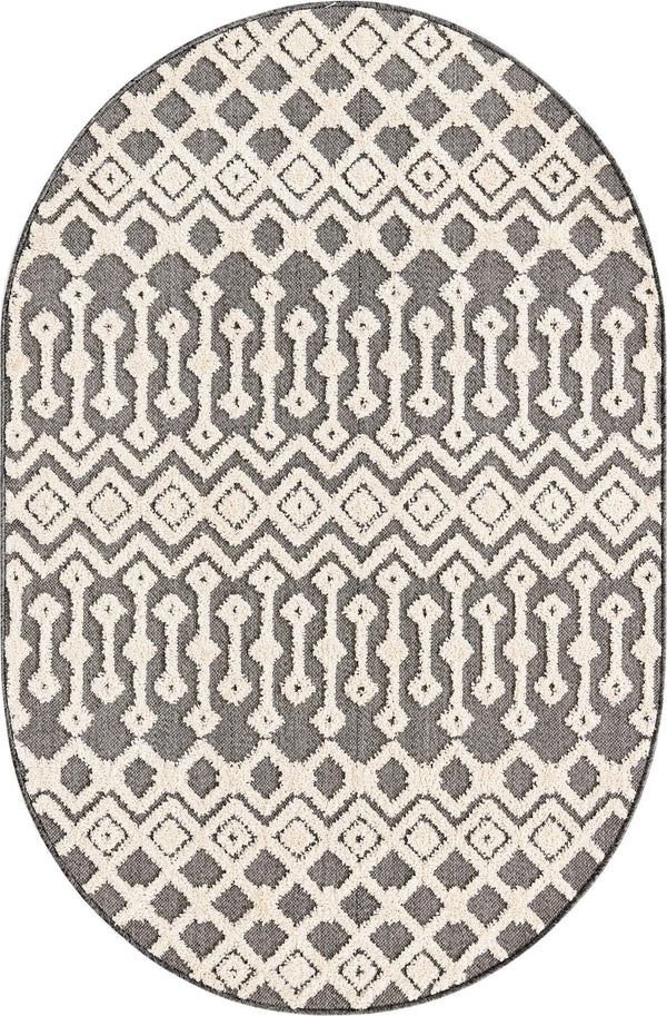 Sierra Sands Collection Area Rug -  Mesa Oval Charcoal  lifestyle 45