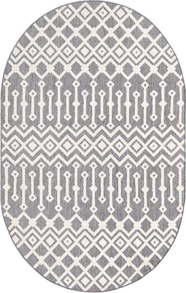 Sierra Sands Collection Area Rug -  Mesa Oval Charcoal  lifestyle 35