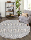 Sierra Sands Collection Area Rug -  Mesa Round Gray  lifestyle 37