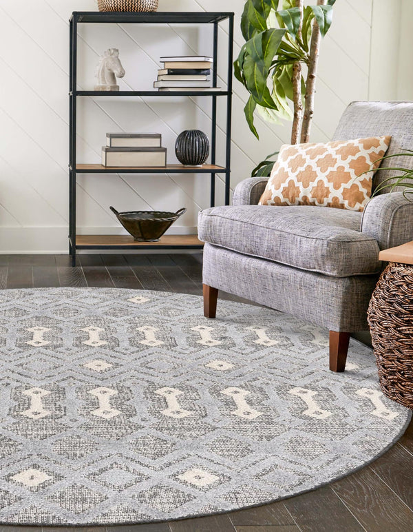 Sierra Sands Collection Area Rug -  Mesa Round Gray  lifestyle 46