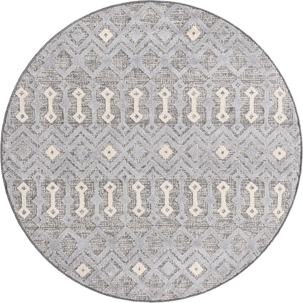 Sierra Sands Collection Area Rug -  Mesa Round Gray  lifestyle 28