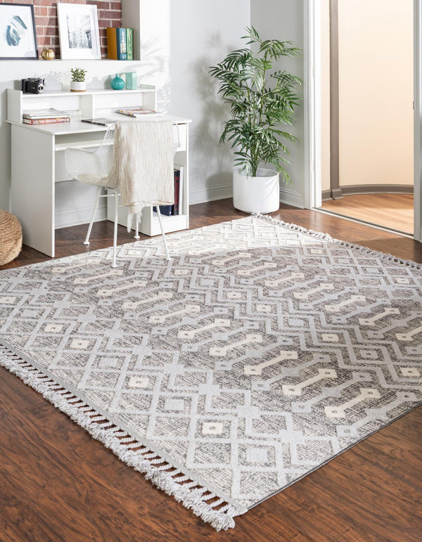 Sierra Sands Collection Area Rug -  Mesa Square Gray  lifestyle 47