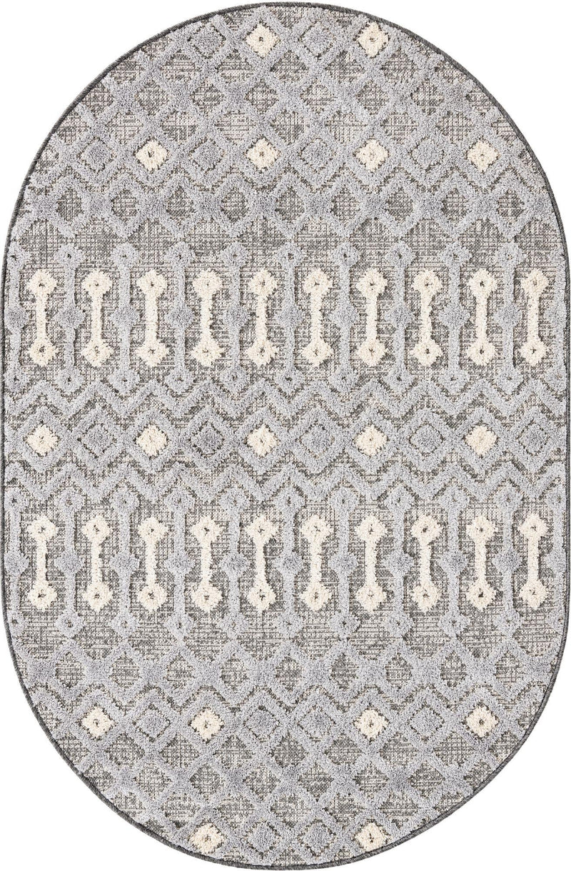 Sierra Sands Collection Area Rug -  Mesa Oval Gray  lifestyle 37