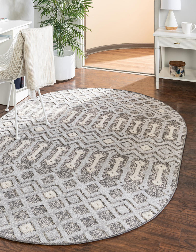 Sierra Sands Collection Area Rug -  Mesa Oval Gray  lifestyle 55