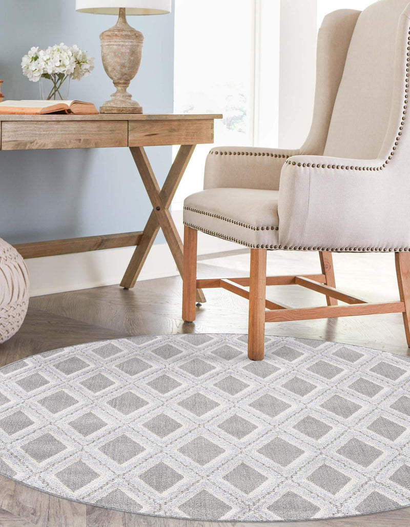 Sierra Sands Collection Area Rug -  Sonora Round Charcoal  lifestyle 37