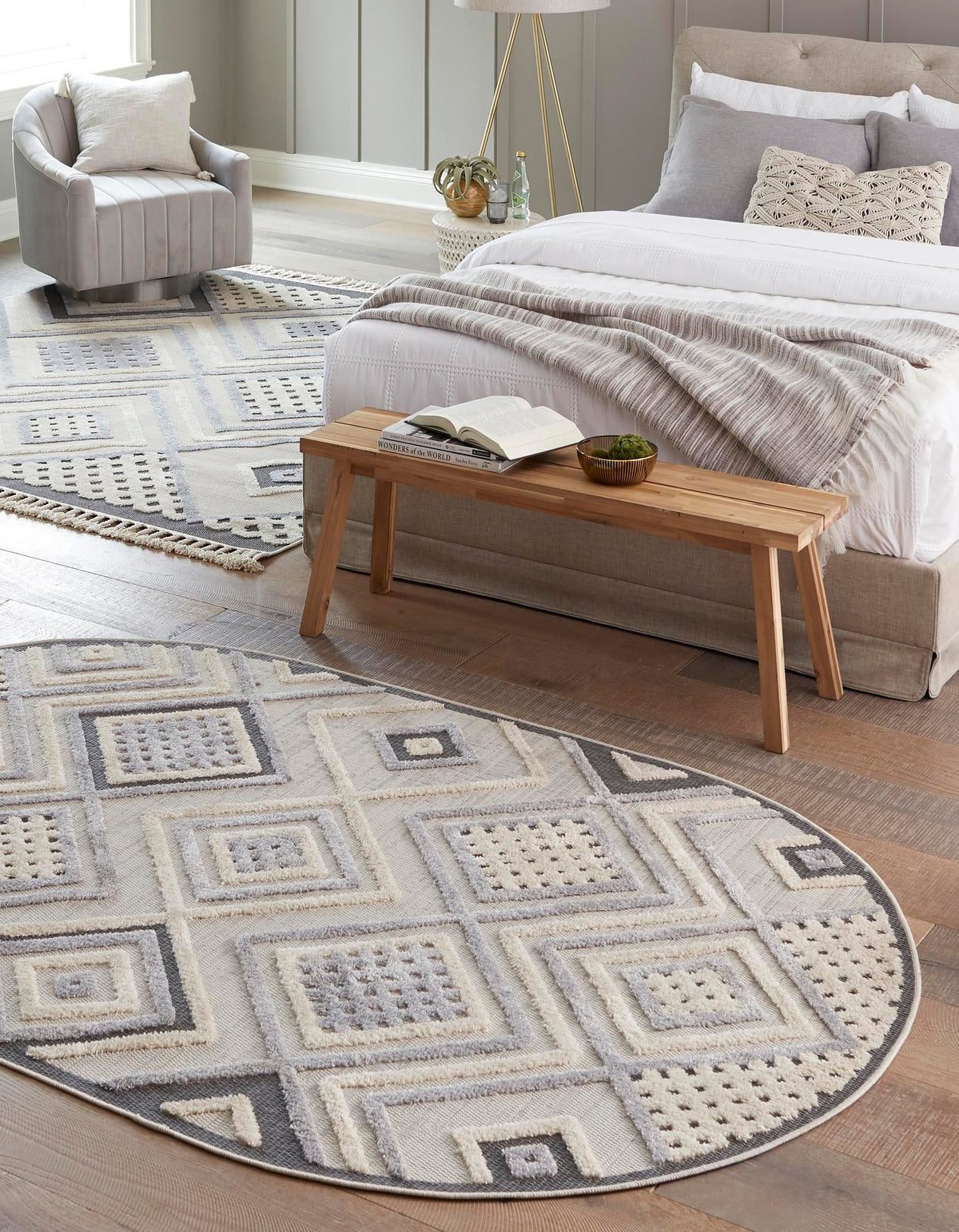 Sierra Sands Collection Area Rug -  Kalahari Oval Sandy Beige  lifestyle 25