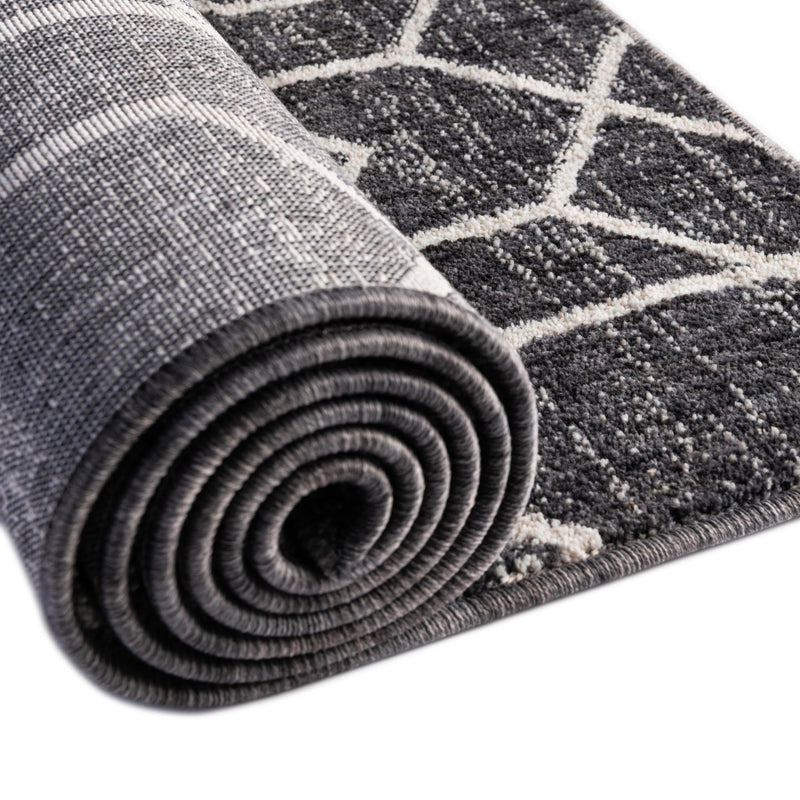 Geo Garden Lattice Collection Area Rug - Savannah Rectangle Charcoal Gray  lifestyle 73
