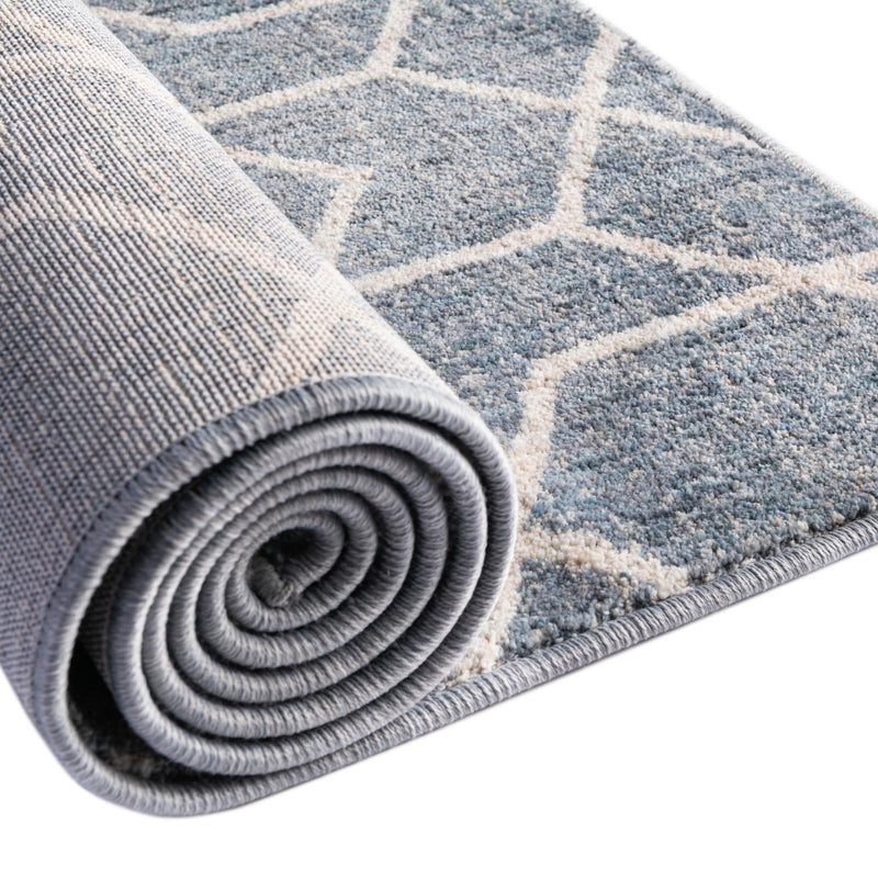 Geo Garden Lattice Collection Area Rug - Savannah Rectangle Harbor Blue  lifestyle 74