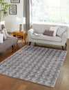 Geo Garden Lattice Collection Area Rug -  Casablanca Rectangle Charcoal Ivory  lifestyle 6
