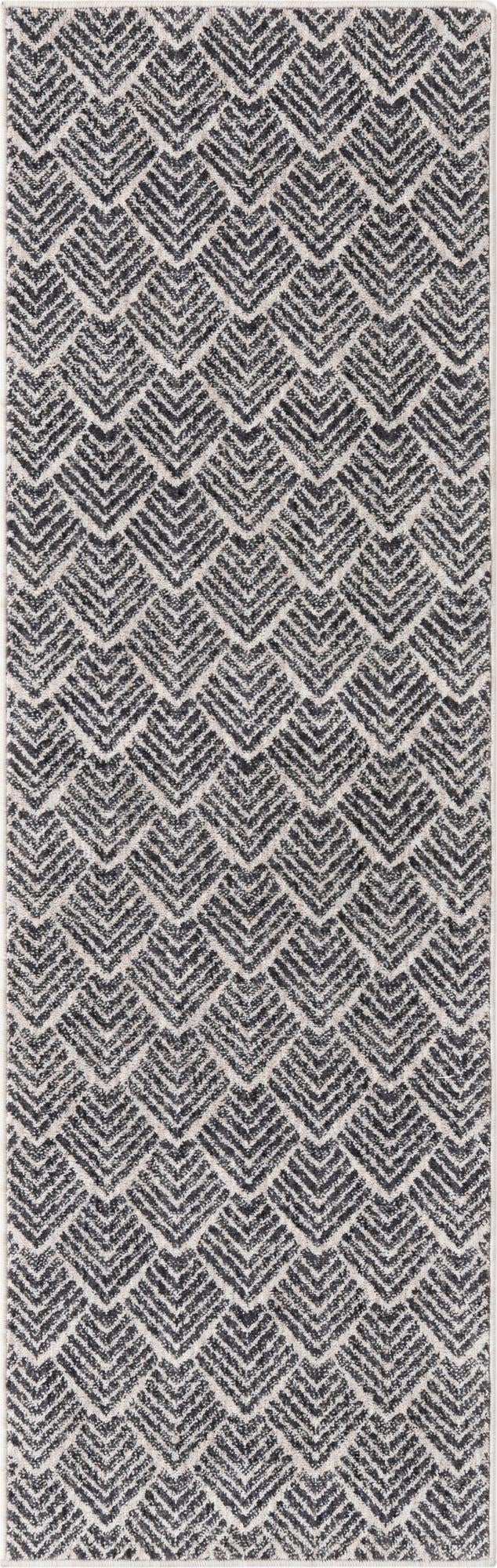 Geo Garden Lattice Collection Area Rug -  Casablanca Runner Charcoal Ivory  lifestyle 44