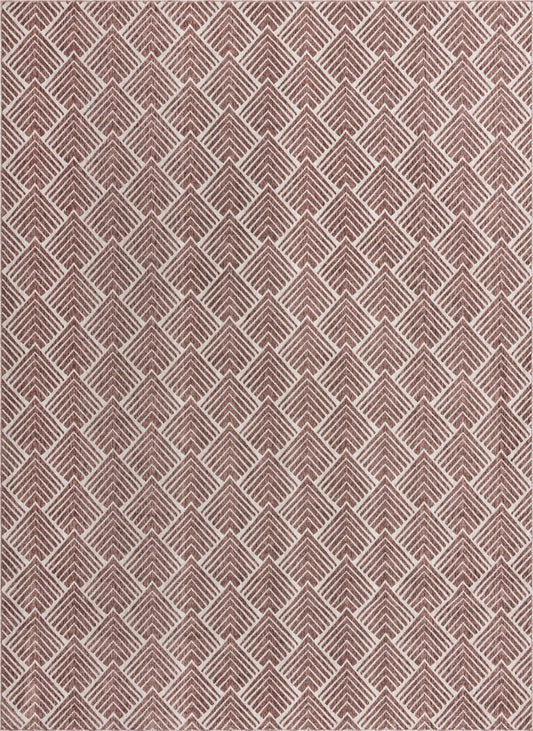 Geo Garden Lattice Collection Area Rug -  Casablanca Rectangle Dusty Rose Main
