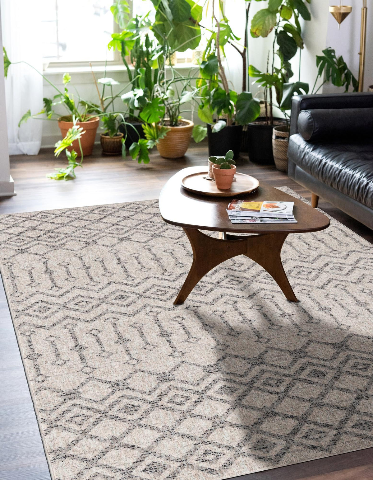Geo Garden Lattice Collection Area Rug -  Andalusia Rectangle Ivory  lifestyle 31