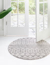 Geo Garden Lattice Collection Area Rug -  Andalusia Round Ivory  lifestyle 48
