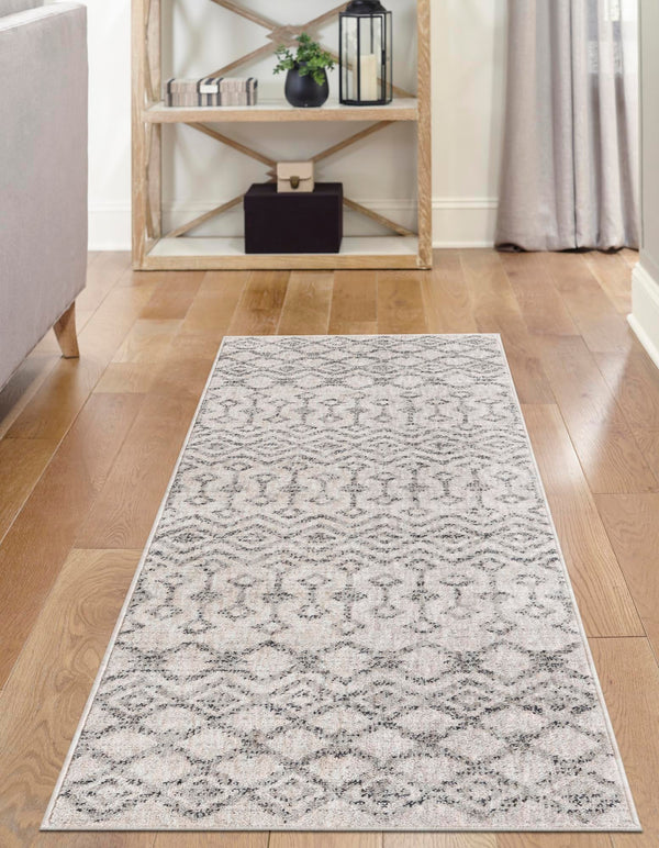 Geo Garden Lattice Collection Area Rug -  Andalusia Runner Ivory  lifestyle 121