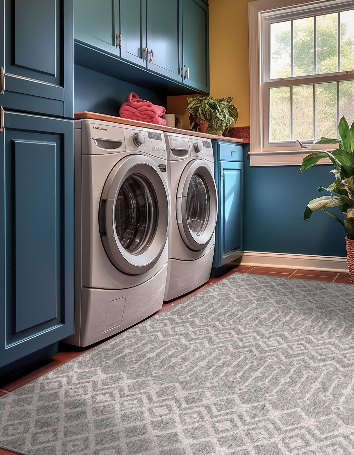 Geo Garden Lattice Collection Area Rug -  Andalusia Rectangle Gray  lifestyle 32