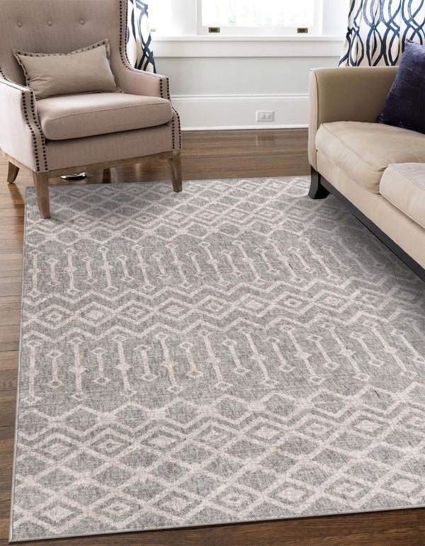 Geo Garden Lattice Collection Area Rug -  Andalusia Rectangle Gray  lifestyle 47