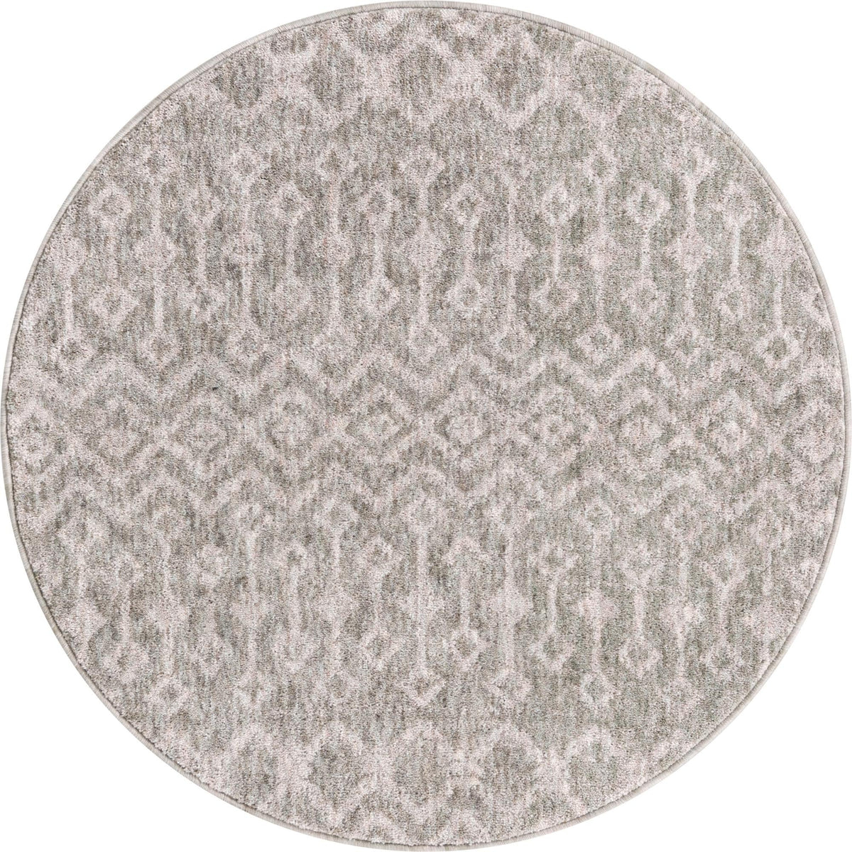 Geo Garden Lattice Collection Area Rug -  Andalusia Round Gray  lifestyle 160