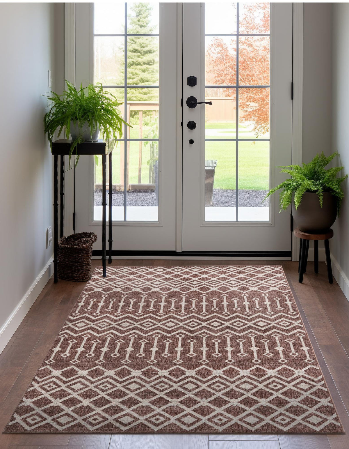 Geo Garden Lattice Collection Area Rug -  Andalusia Rectangle Dusty Rose  lifestyle 16