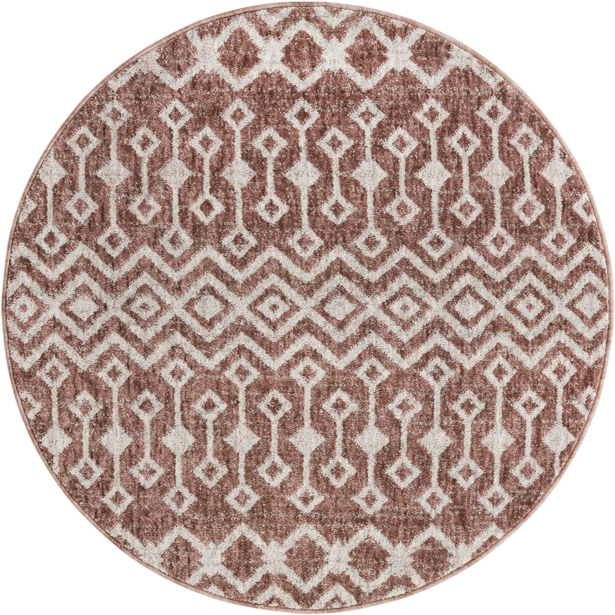 Geo Garden Lattice Collection Area Rug -  Andalusia Round Dusty Rose  lifestyle 43
