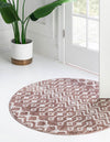 Geo Garden Lattice Collection Area Rug -  Andalusia Round Dusty Rose  lifestyle 49