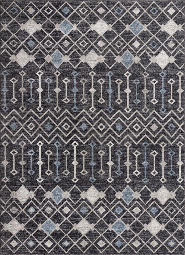 Geo Garden Lattice Collection Area Rug -  Andalusia Rectangle Charcoal Gray Main