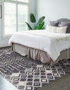 Geo Garden Lattice Collection Area Rug -  Andalusia Rectangle Charcoal Gray  lifestyle 5