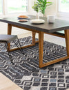 Geo Garden Lattice Collection Area Rug -  Andalusia Rectangle Charcoal Gray  lifestyle 9