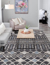 Geo Garden Lattice Collection Area Rug -  Andalusia Rectangle Charcoal Gray  lifestyle 11