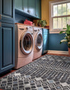 Geo Garden Lattice Collection Area Rug -  Andalusia Rectangle Charcoal Gray  lifestyle 13